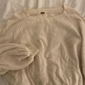 Free People Cropped Cream Sweater